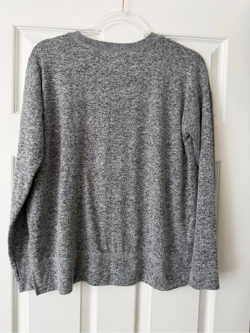 Lucky Brand Gray Marled Long Sleeve Crewneck Knit Sweater Small - Picture 3 of 4